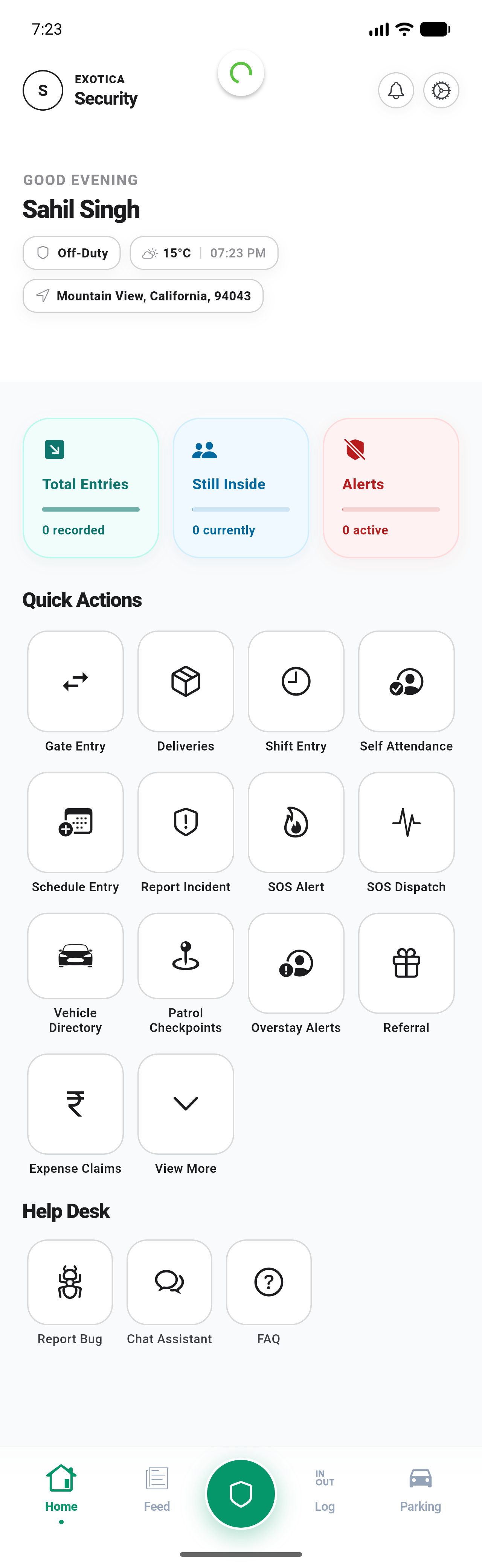 MySocietyEntry Worker App – Guard Quick Actions